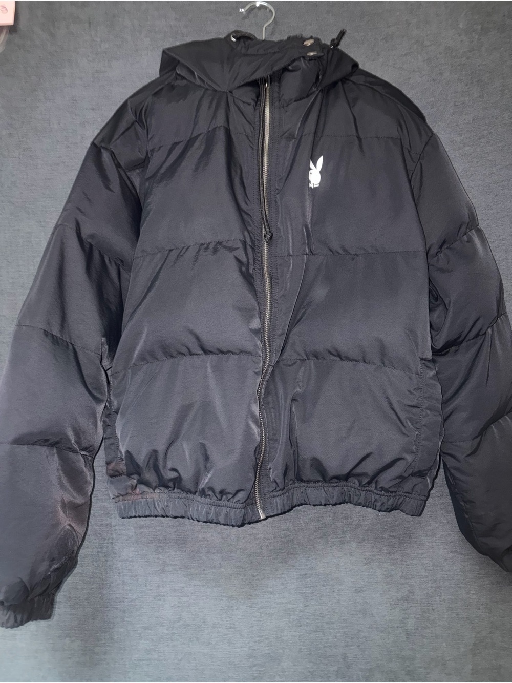 PLAYBOY Black Quilted Hooded Women's Puffer Jacket* see notes